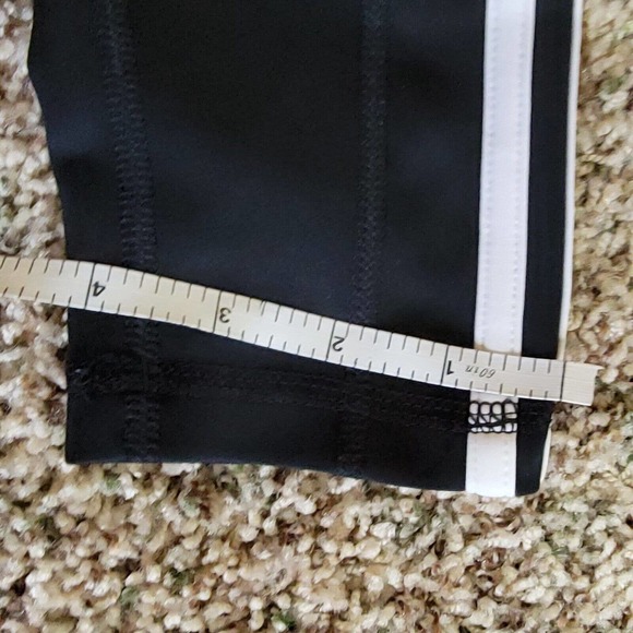 Adidas Aeroready Black White Athletic Stretch Pants 3 Stripes on Sides Size M - Picture 10 of 12